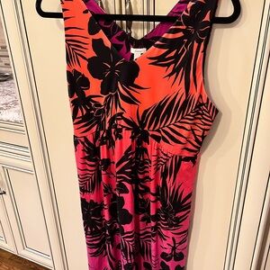 Soma Black and Orange Floral Dress